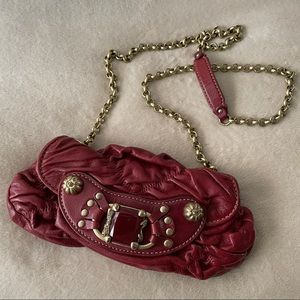 Juicy Couture Real Leather Purse Red Gold
